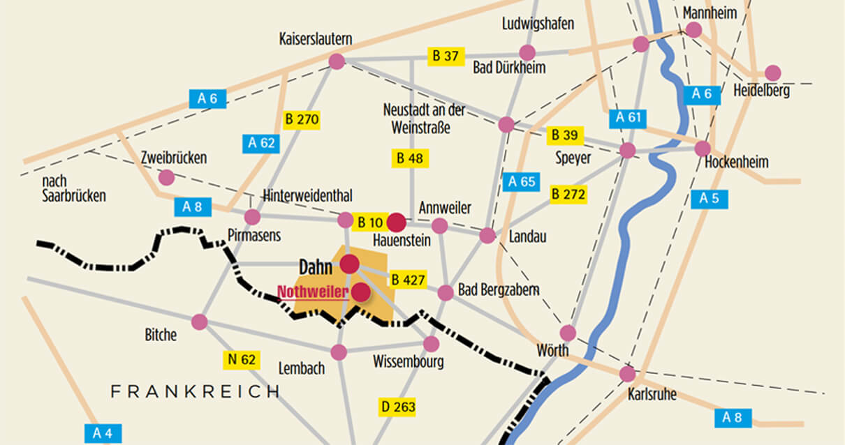 Lage Nothweiler / Suedwestpfalz